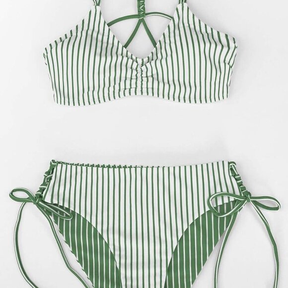 New Women's Reversible Bikini Set Green XL - Picture 6 of 6
